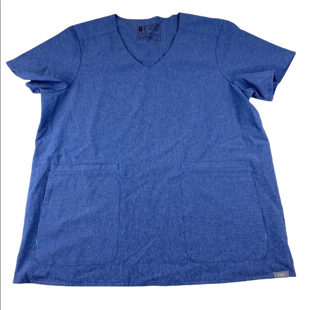 Figs Casma Scrub Top Blue  M